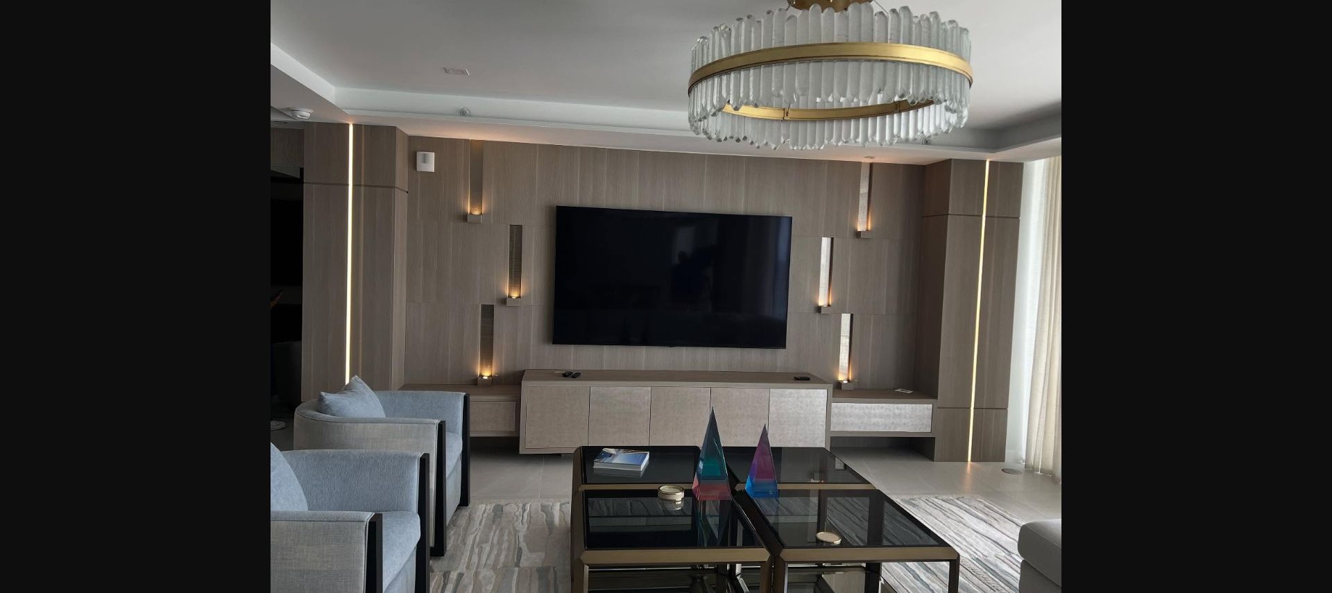 Illuminated feature wall by Marc's Custom Designs
